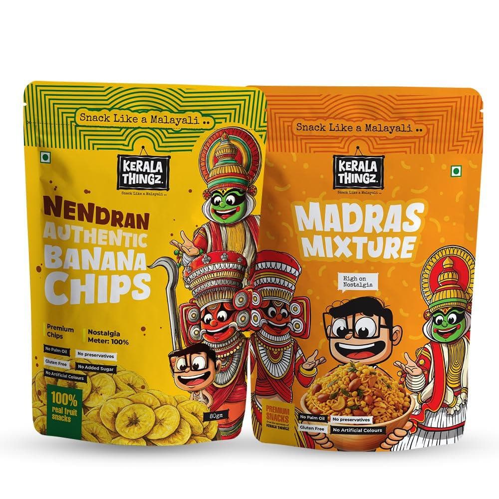 Authentic Banana Chips (100g) + Madras Mixture (150g) | Combo 250g